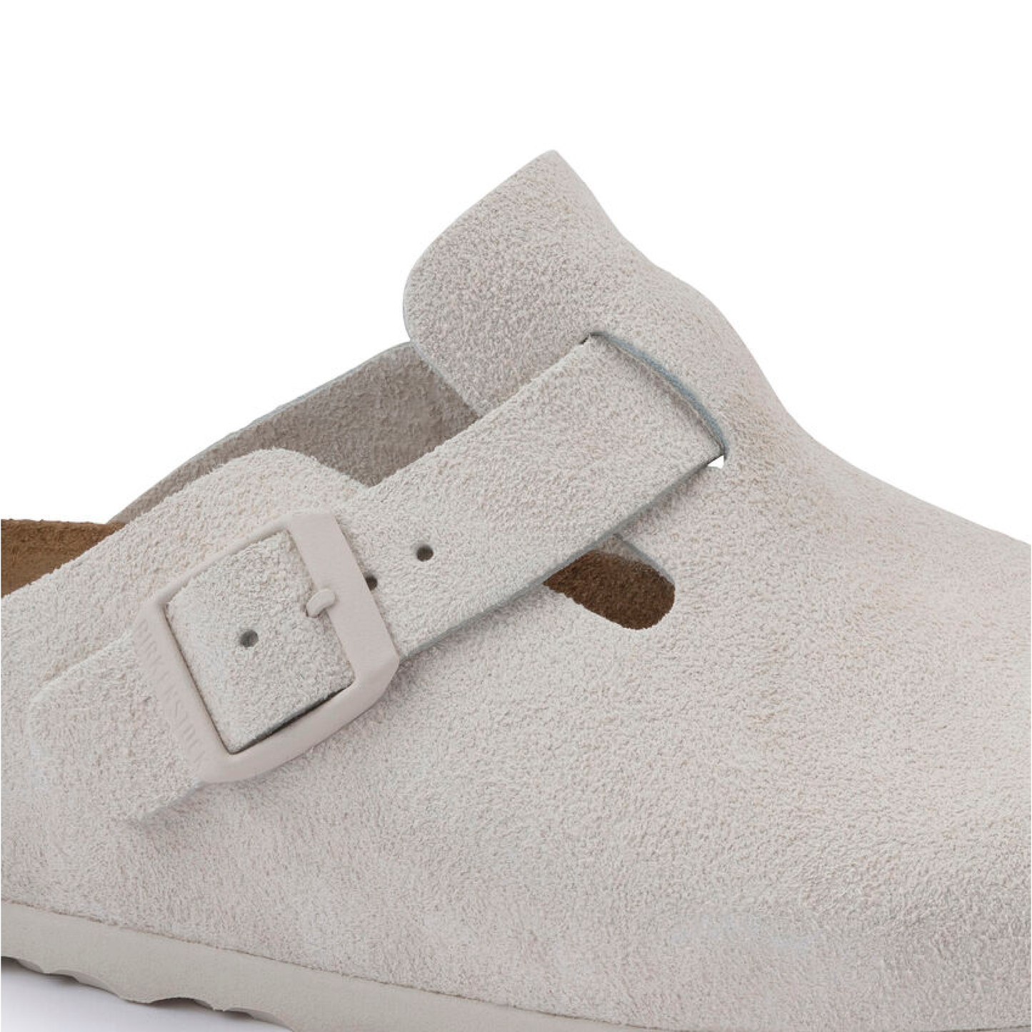 Boston Suede Slippers, Antique White