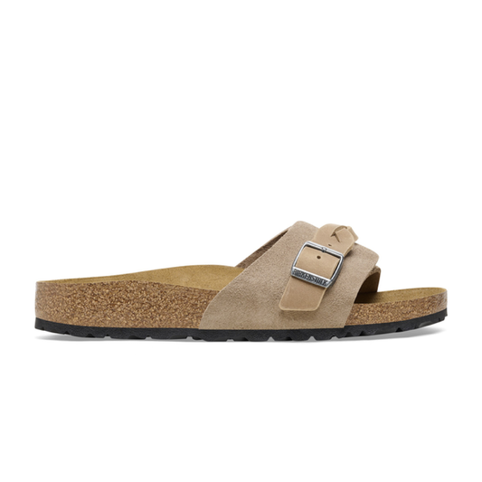 Oita Braided Suede Leather Sandaler, Taupe