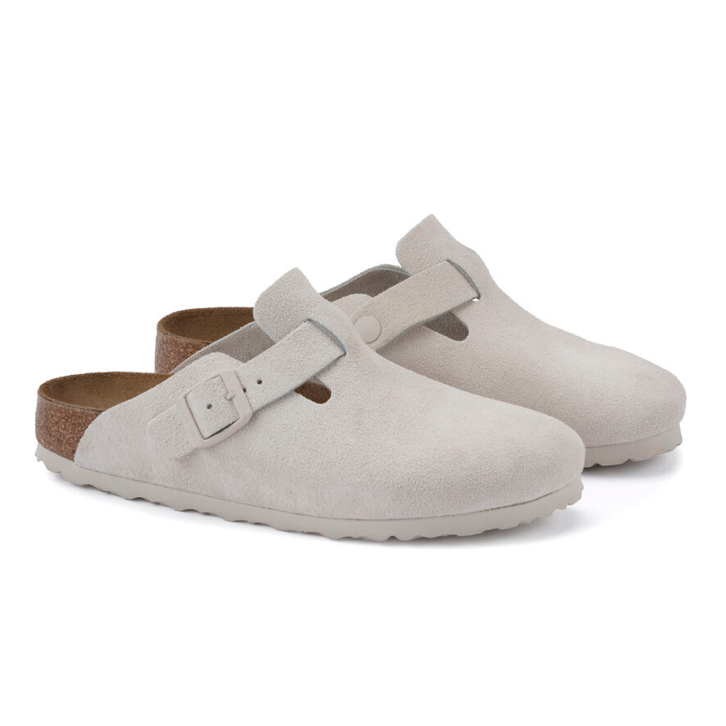 Boston Suede Slippers, Antique White