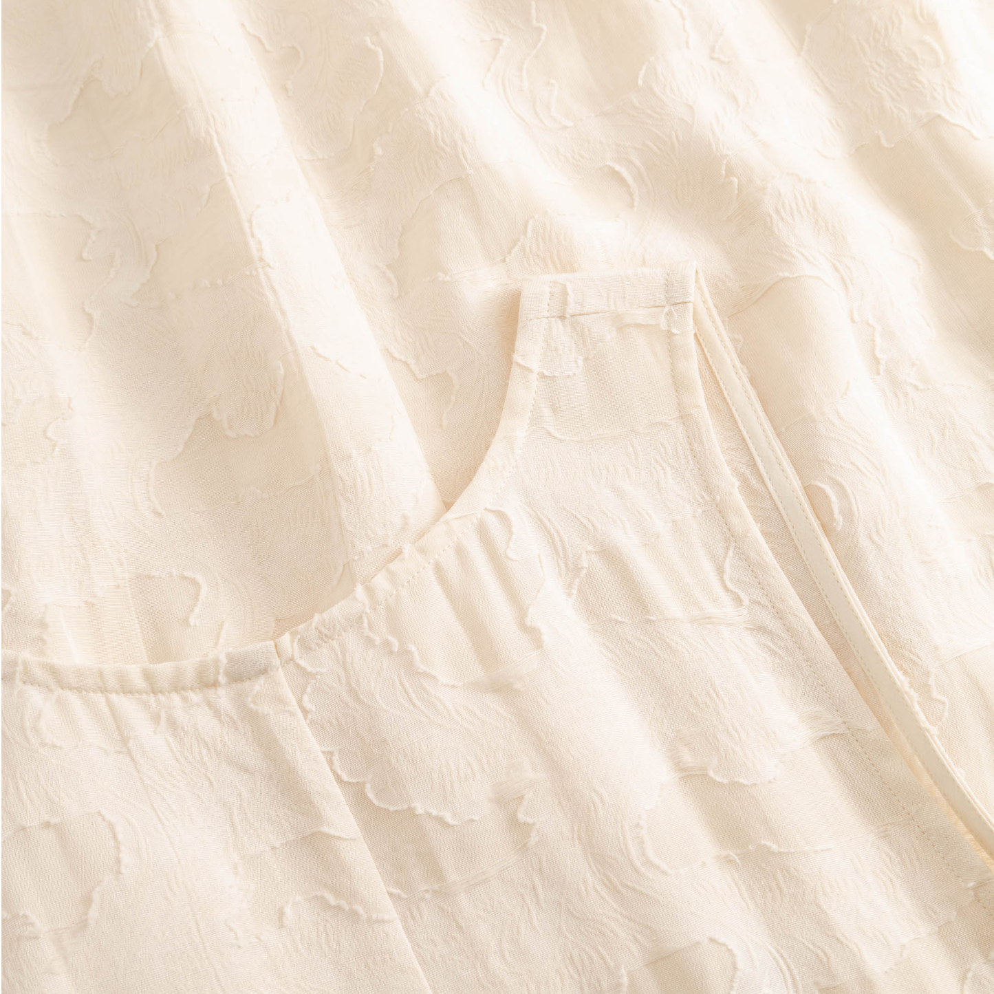Deomira Viscose Linen Kjole, Cream