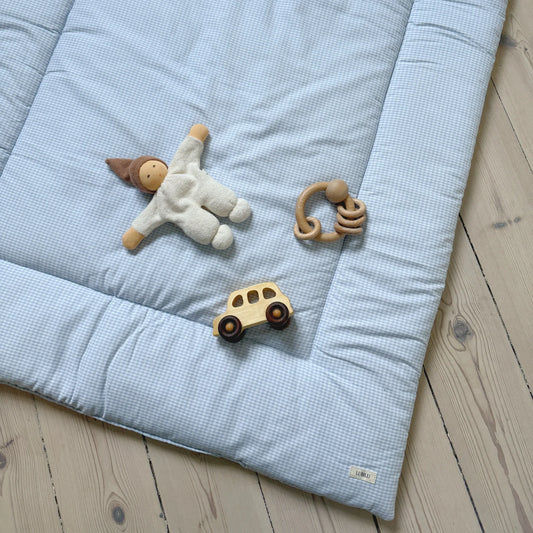 Mini Check Playmat, Soft Blue