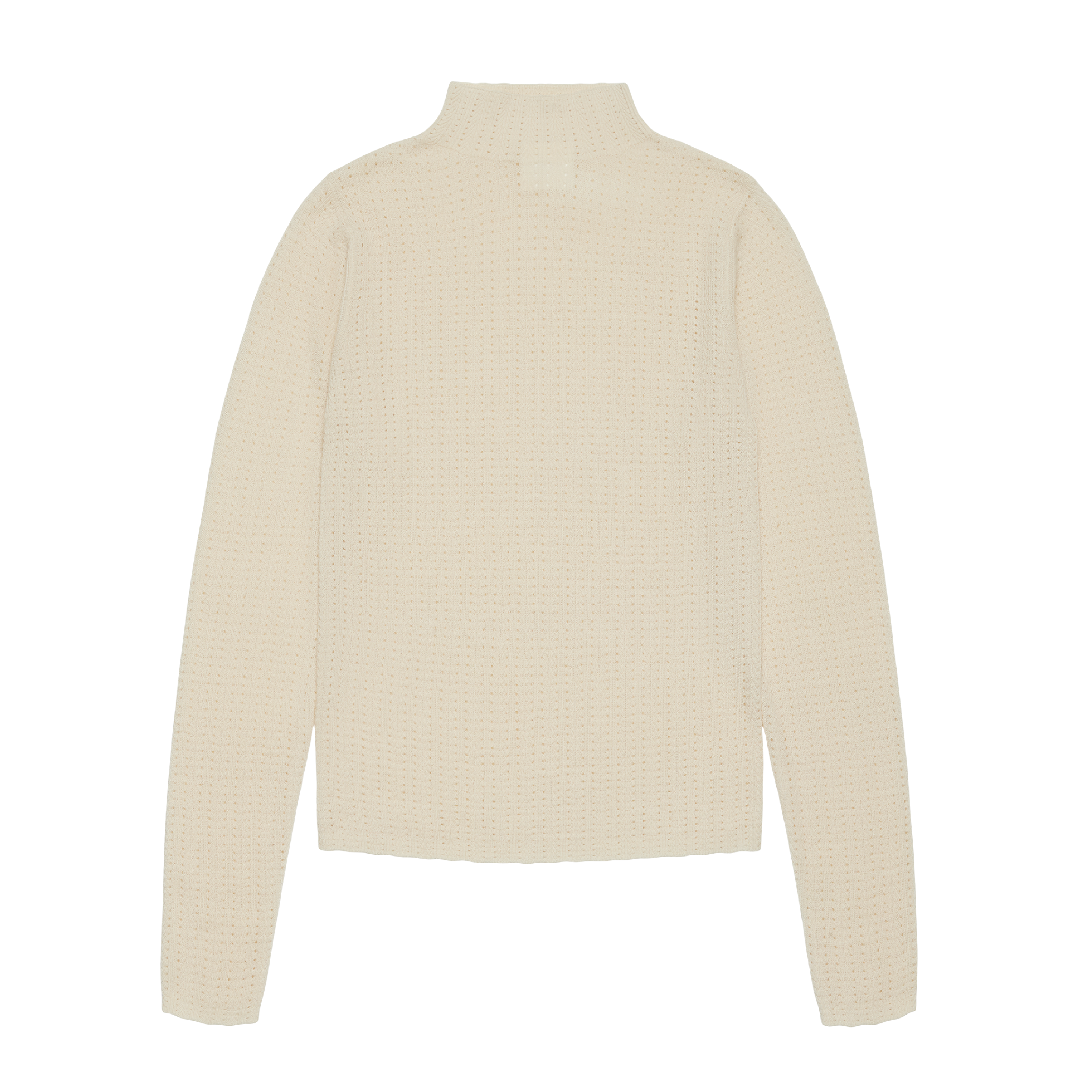 Highneck Pointelle Top, Ecru