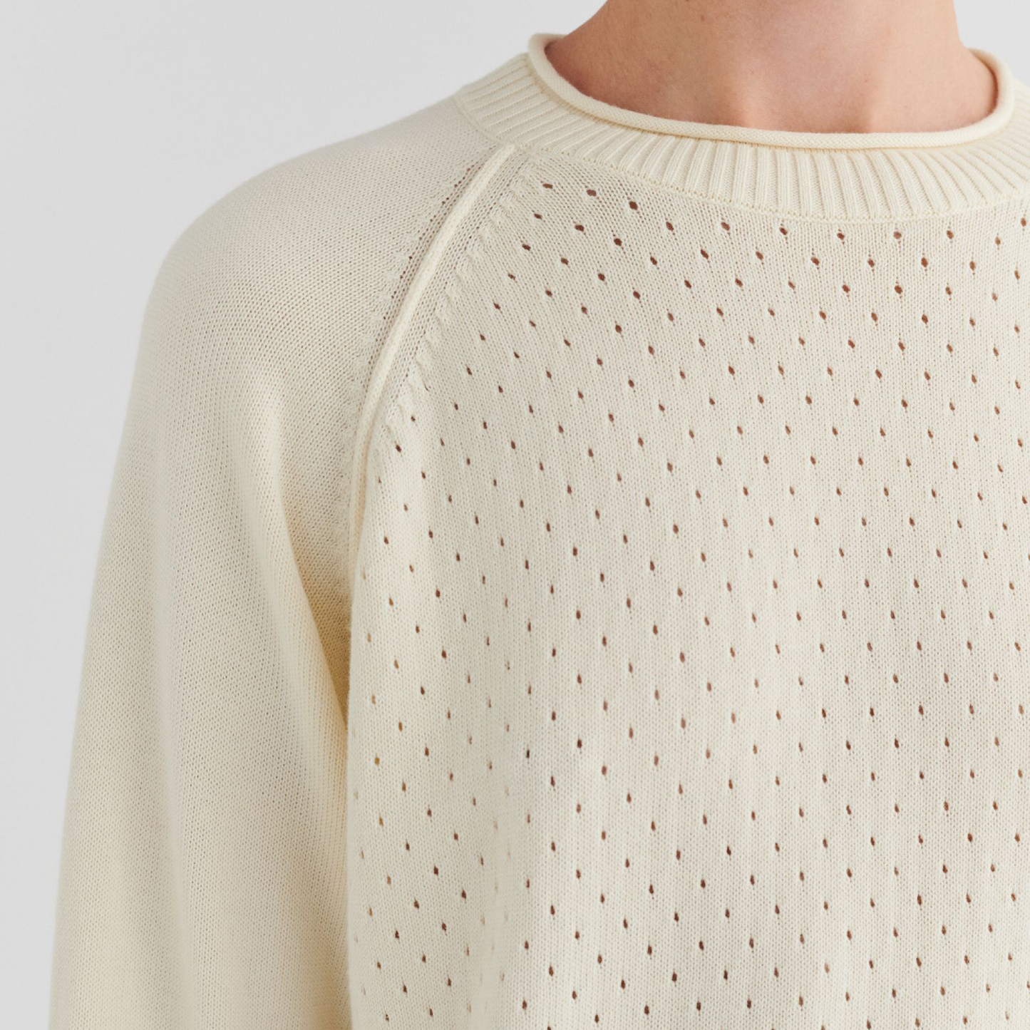 Pointelle Sweater, Ecru