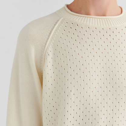Pointelle Sweater, Ecru