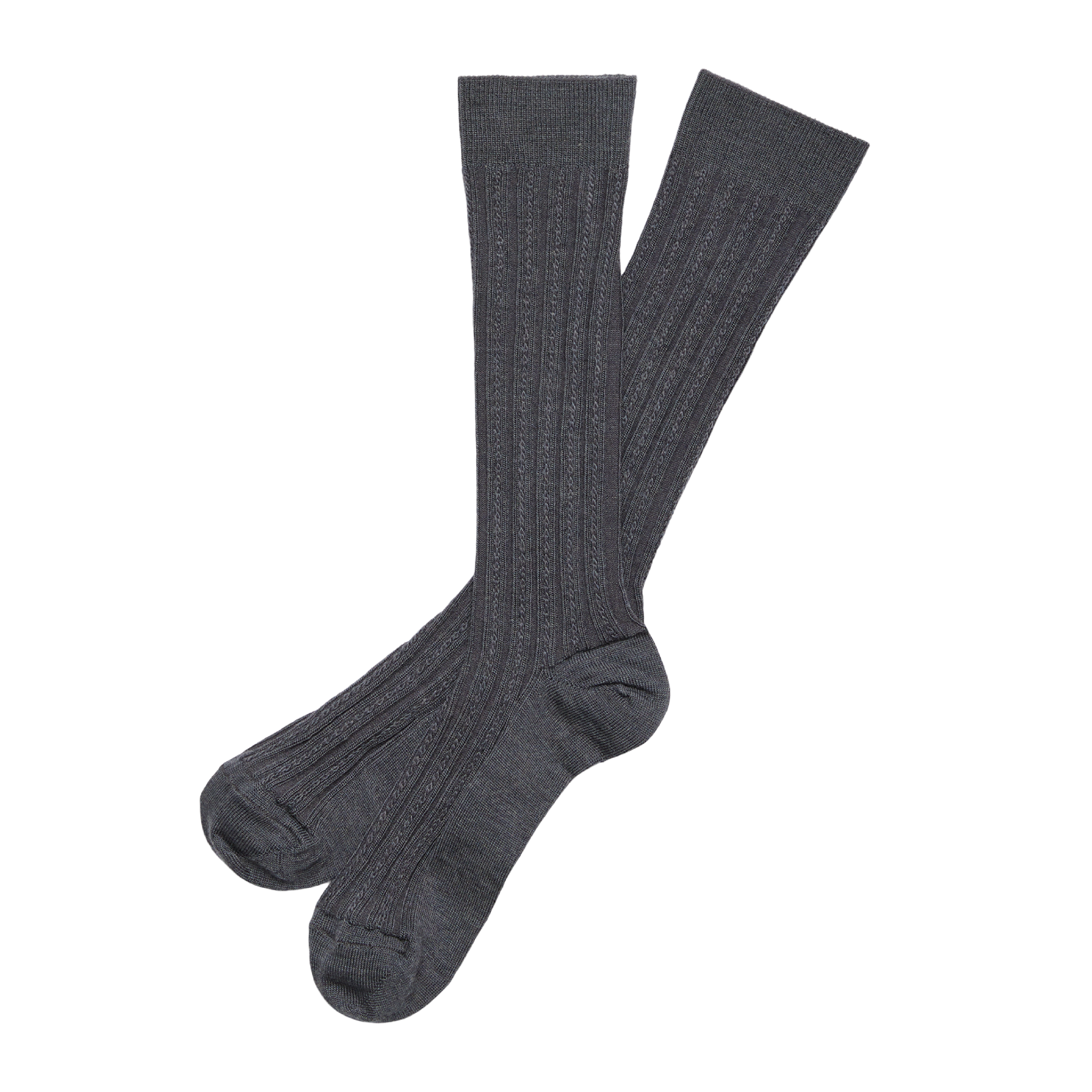 Pointelle Wool Socks, Steel