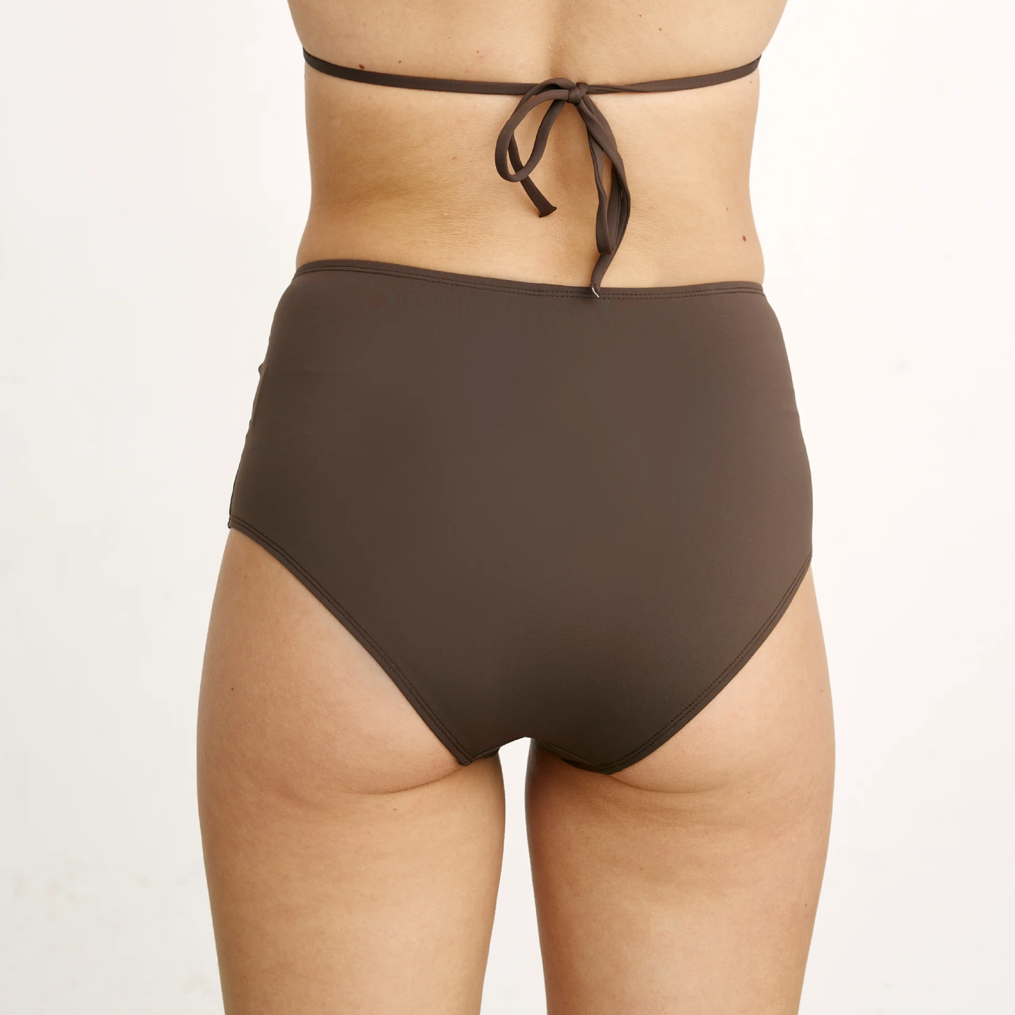 High Waist Bikini Underdel, Olmo/Chokolade