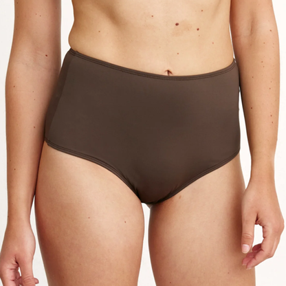 High Waist Bikini Underdel, Olmo/Chokolade