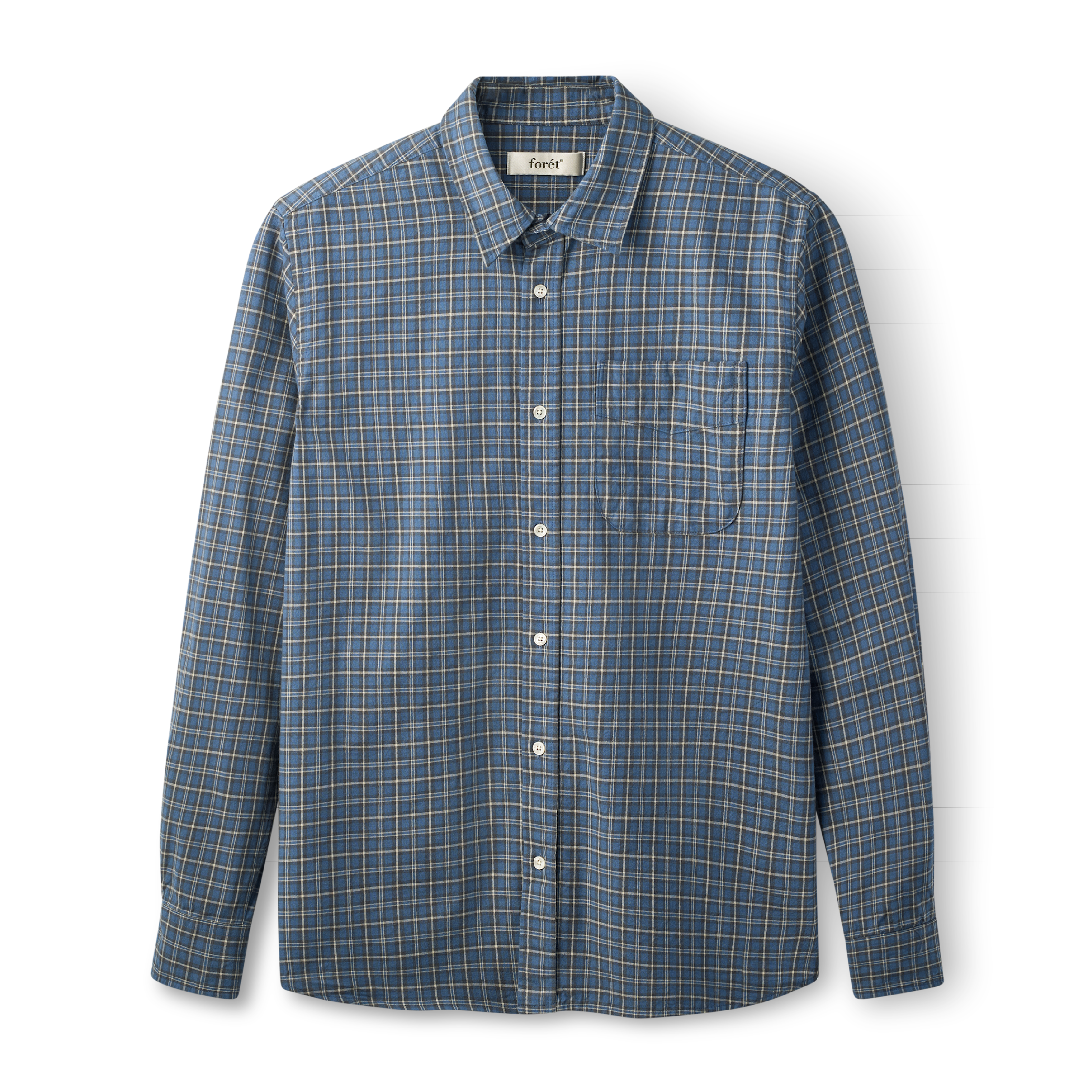 Ridge Regular Fit Flannel Shirt, Navy Check