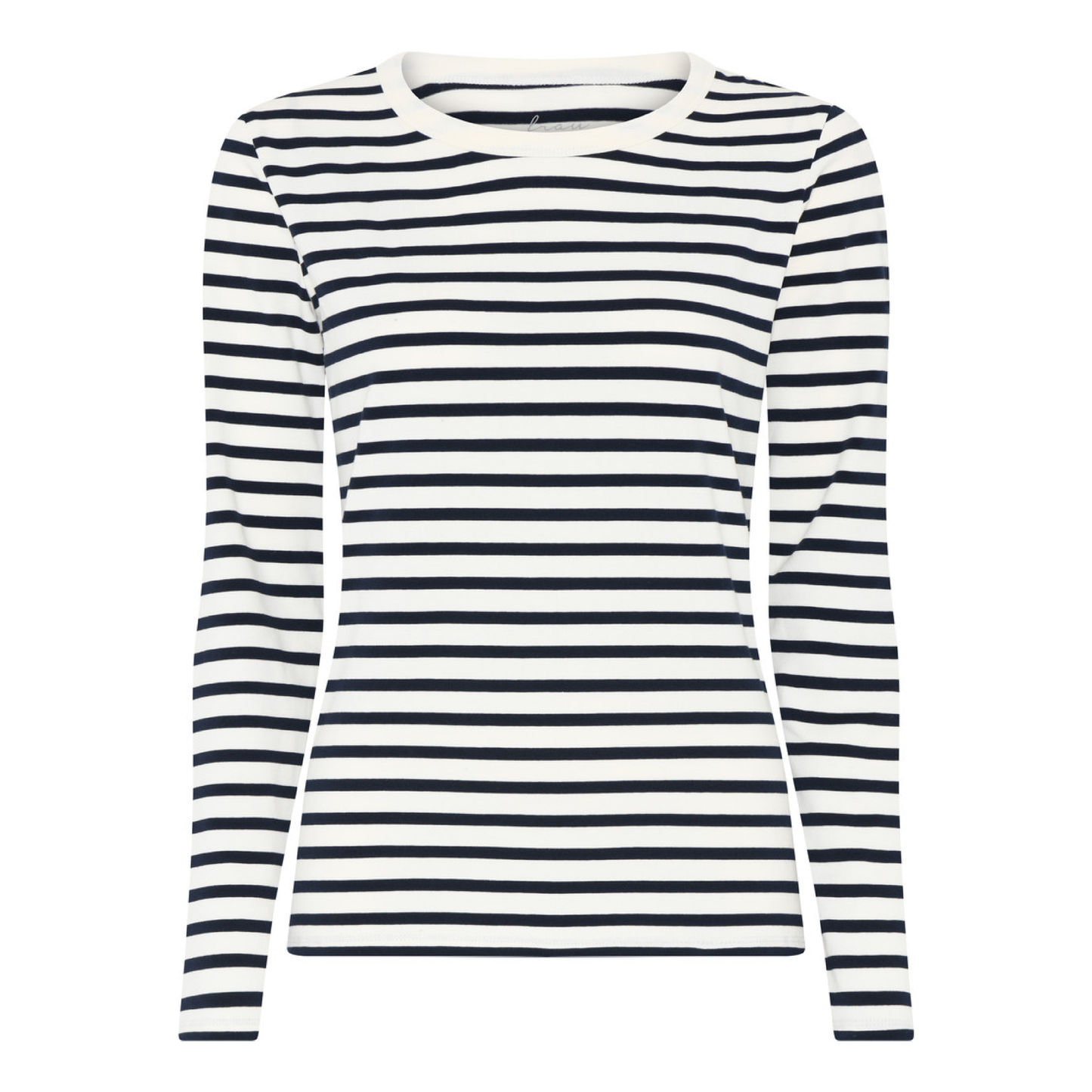 Lucca Cotton Langærmet Bluse, Dark Navy Stripe