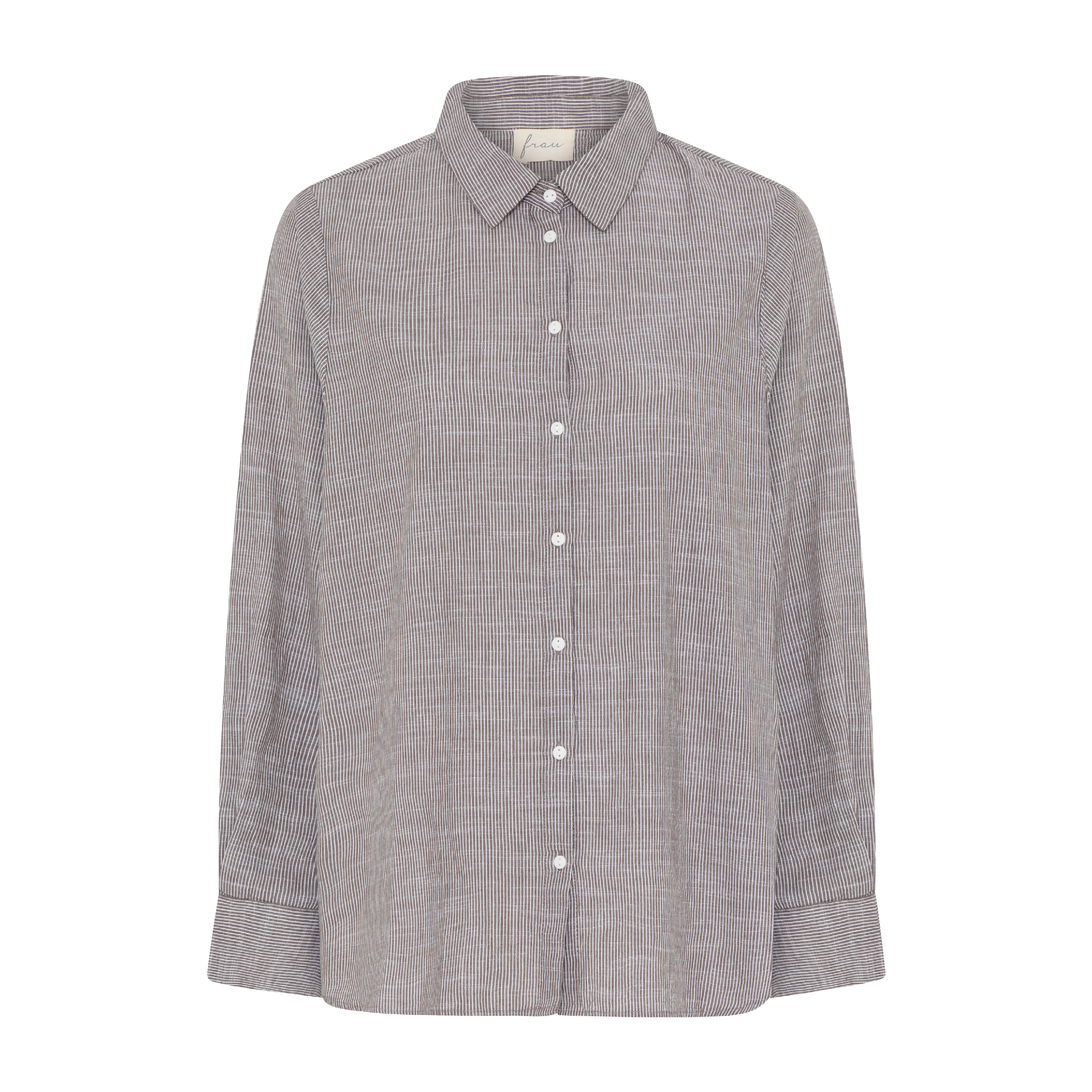 Dhaka Is Skjorte, Coffee Quartz Stripe
