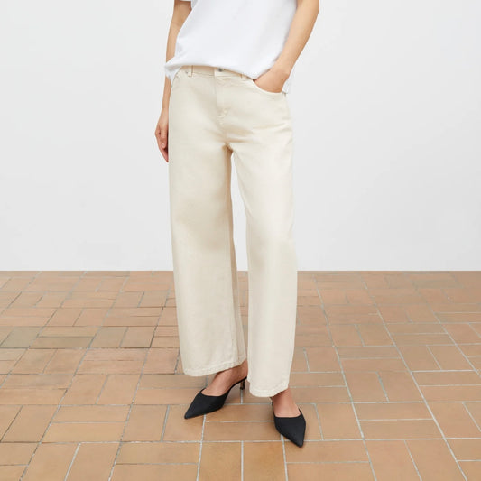 Taylor Cropped Jeans, Ecru