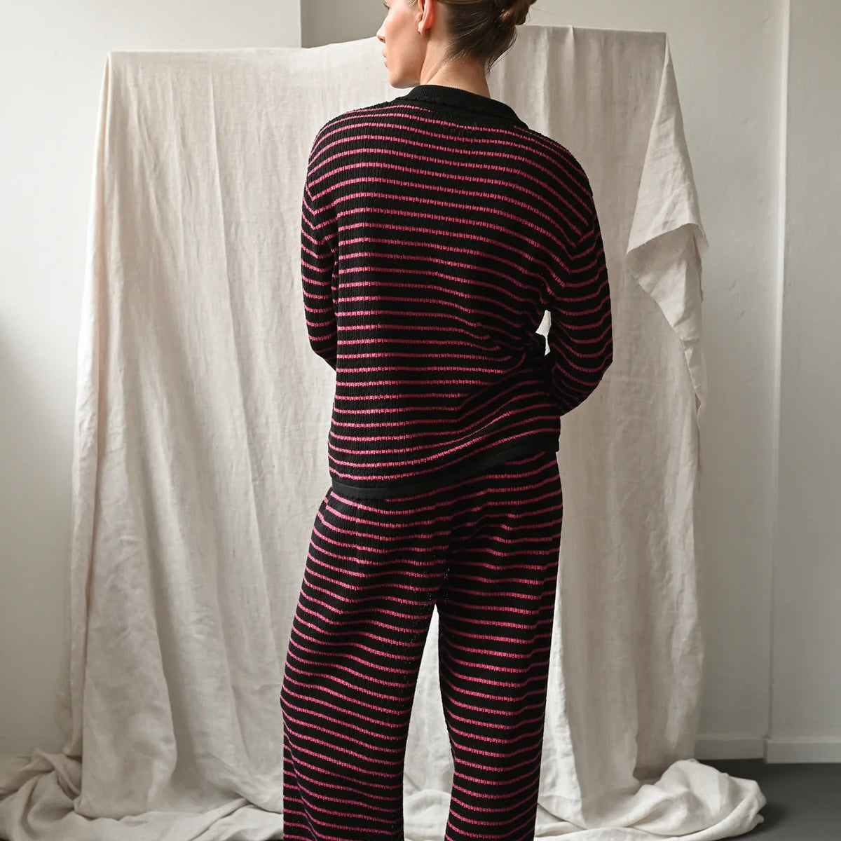 Nuria LS Polo, Black/Berry