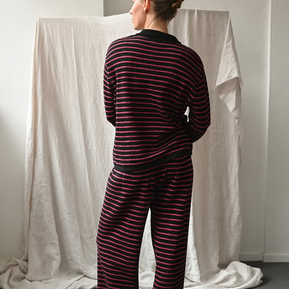 Nuria LS Polo, Black/Berry