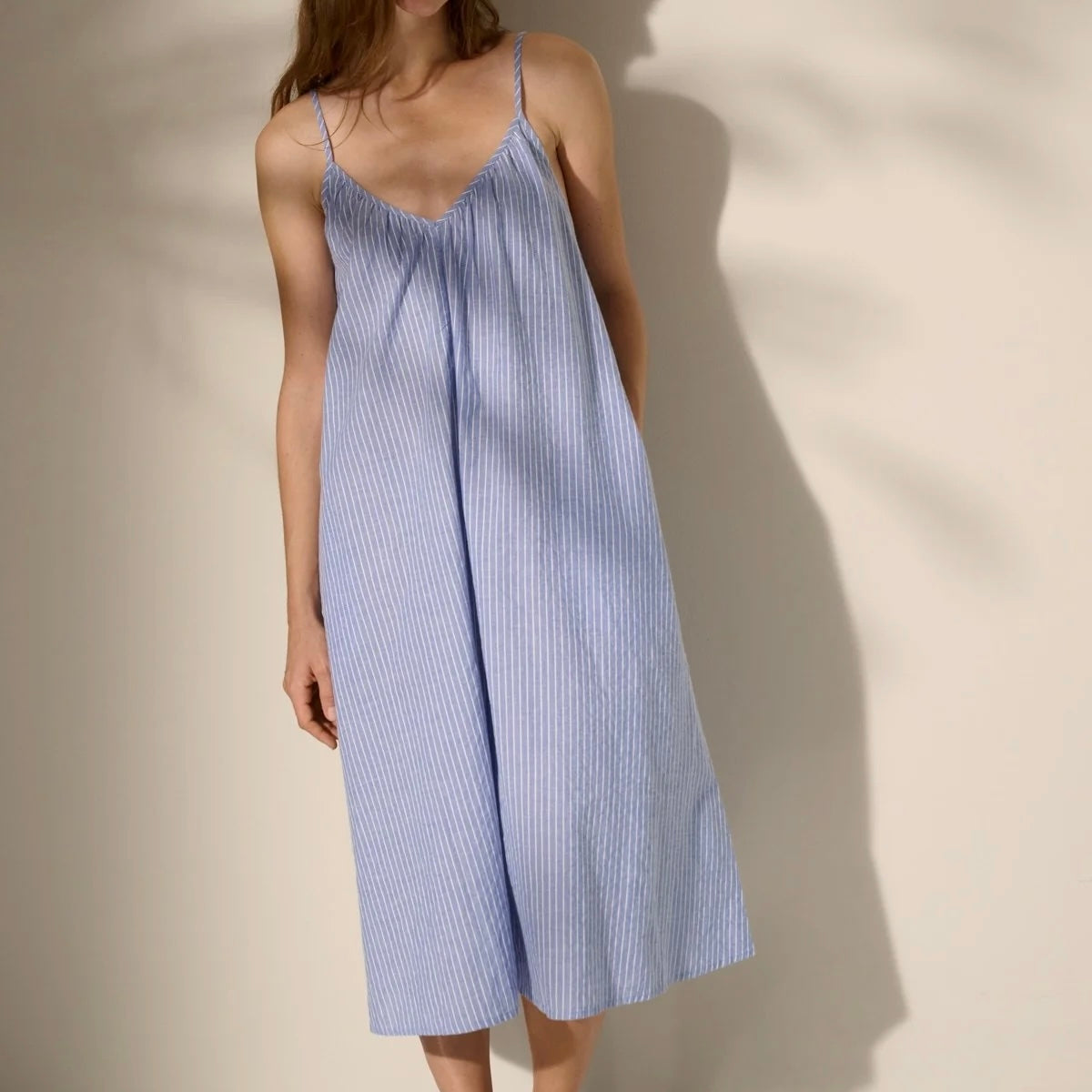 Solace Dress Stripe, Light Blue/White