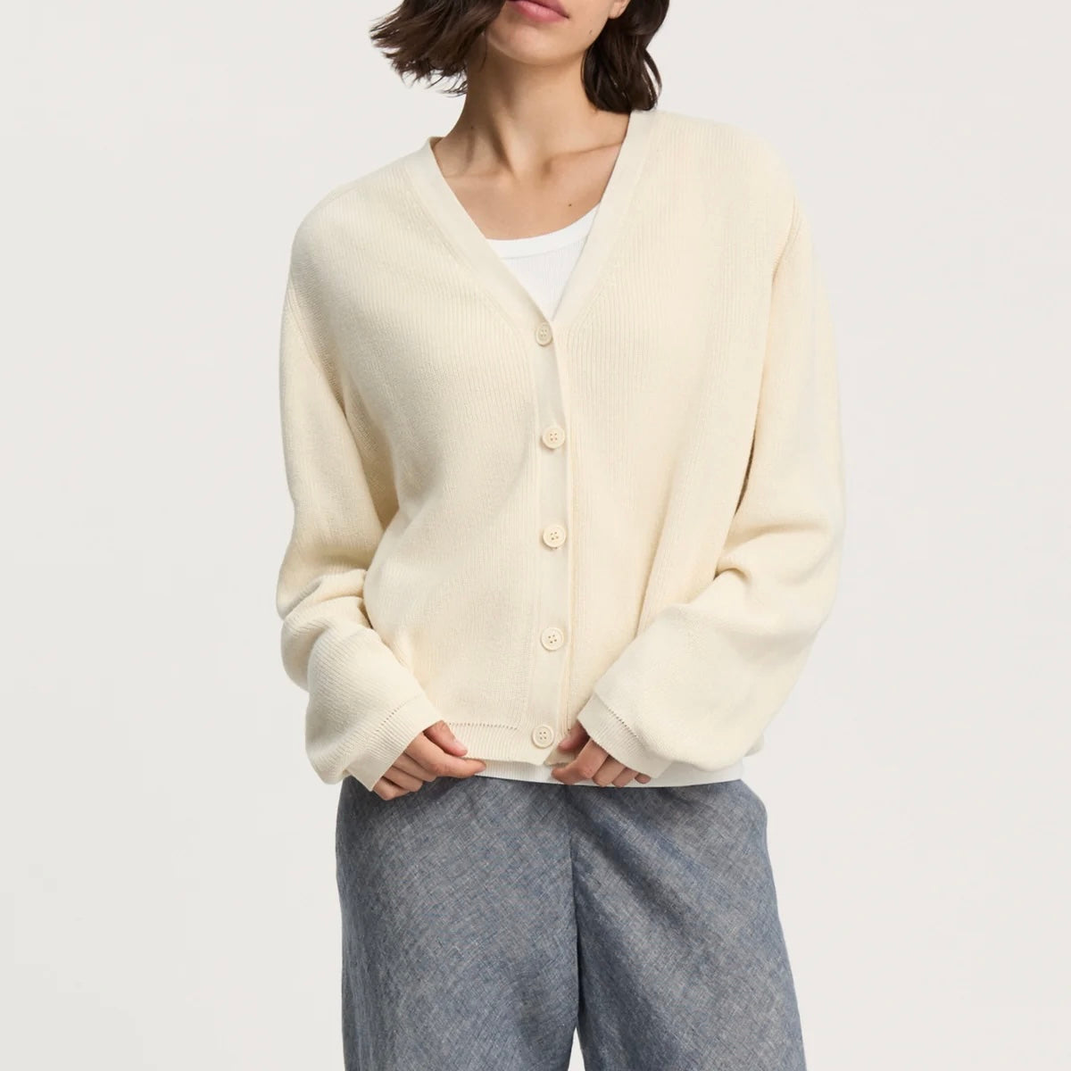 Vada Cardigan, Pure Ecru