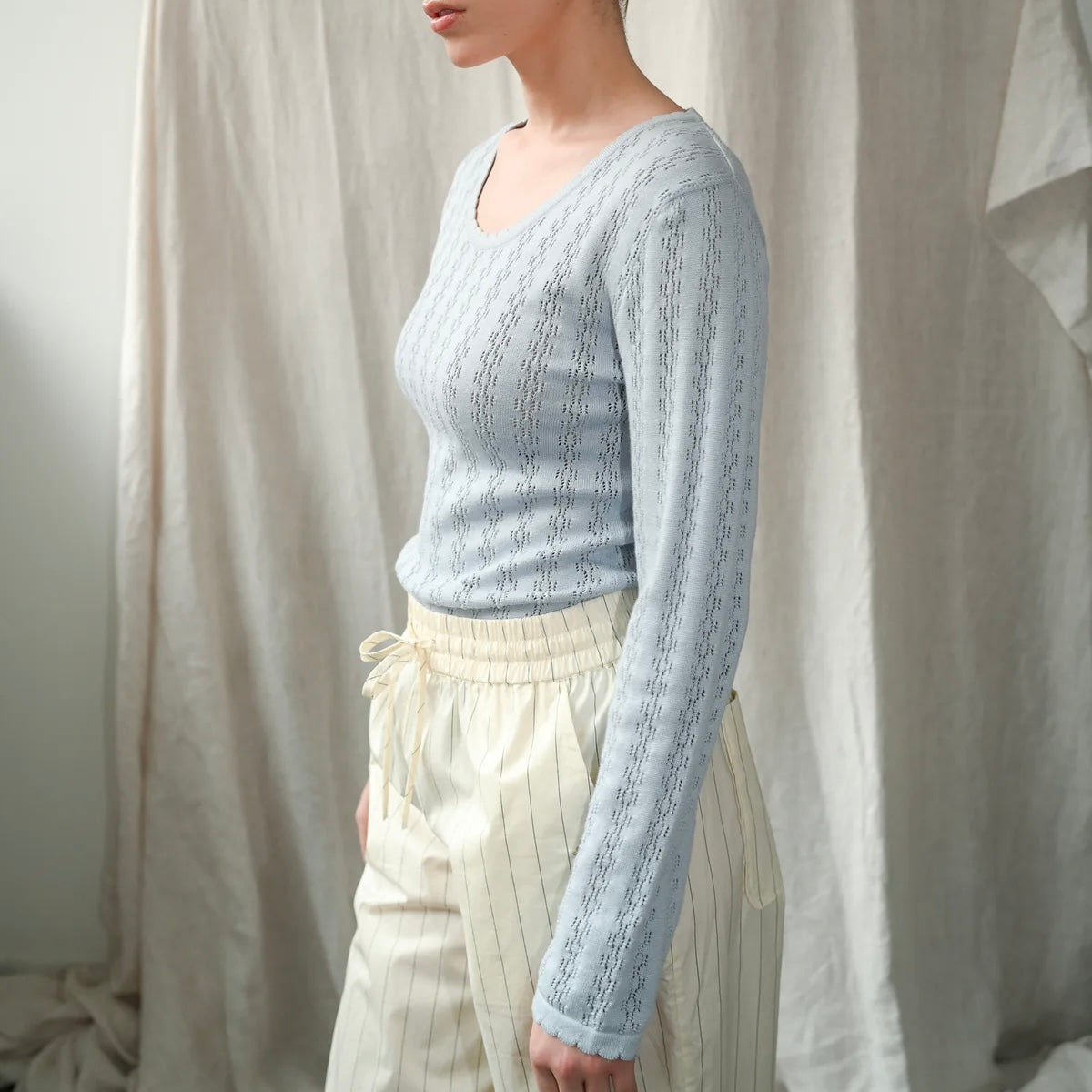 Nellie LS Blouse, Light Blue