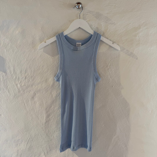 Bomuld Americana Rib Top, Aqua 7165