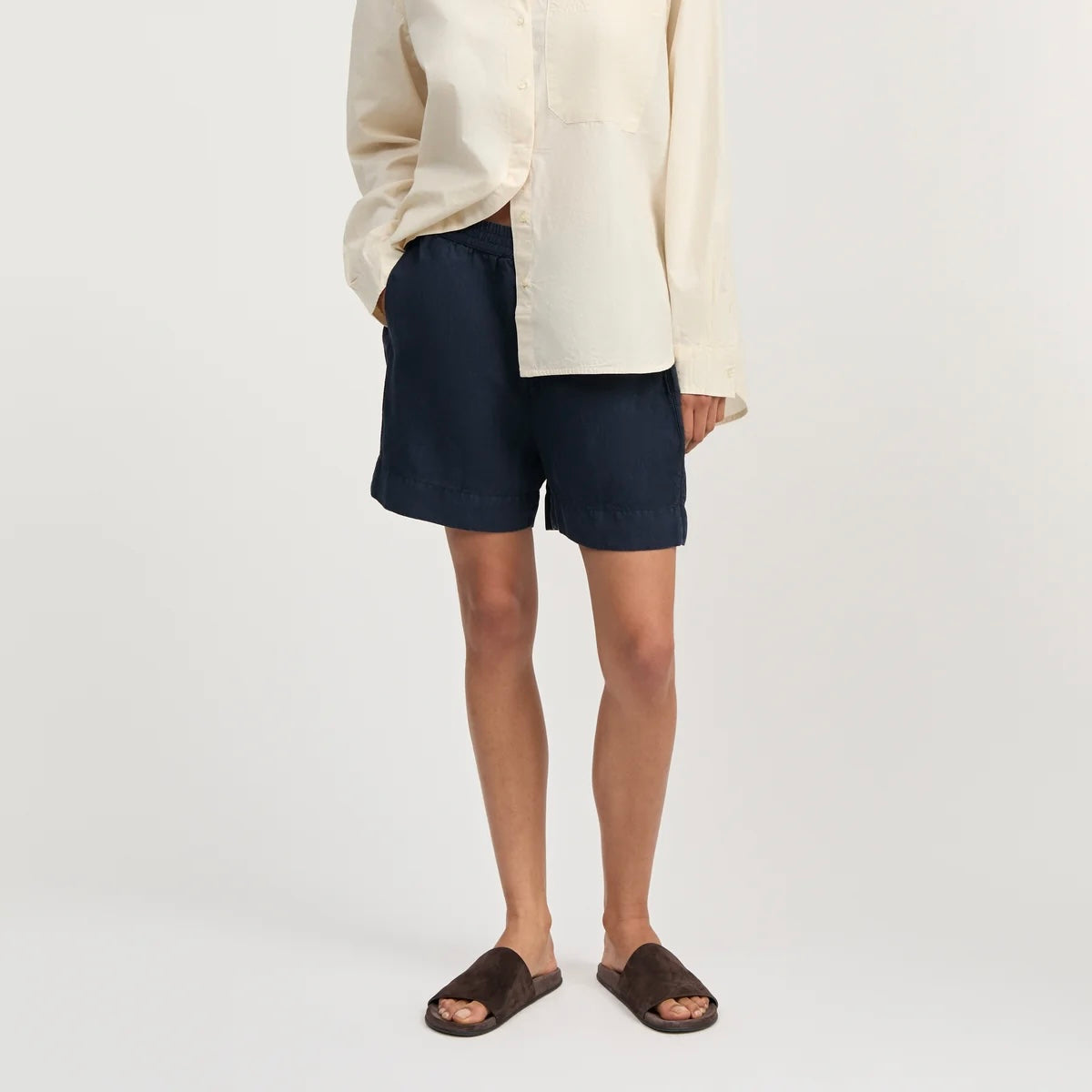Casual Shorts Linen, Navy