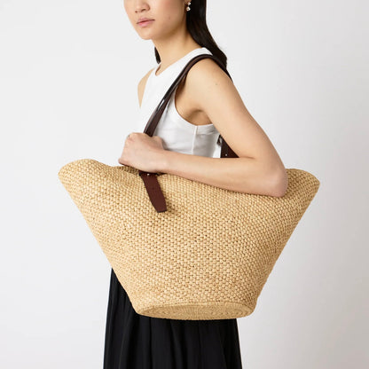 The Bianca Raffia Bag Large, Natural