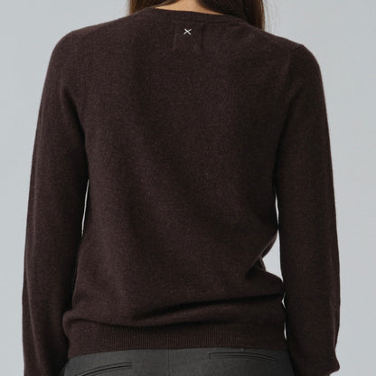 Women's Fitted Roundneck, Black Truffle