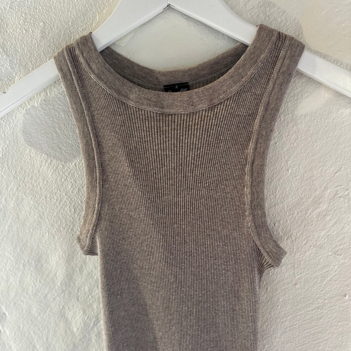 Bomuld Americana Rib Top, Beige 7165
