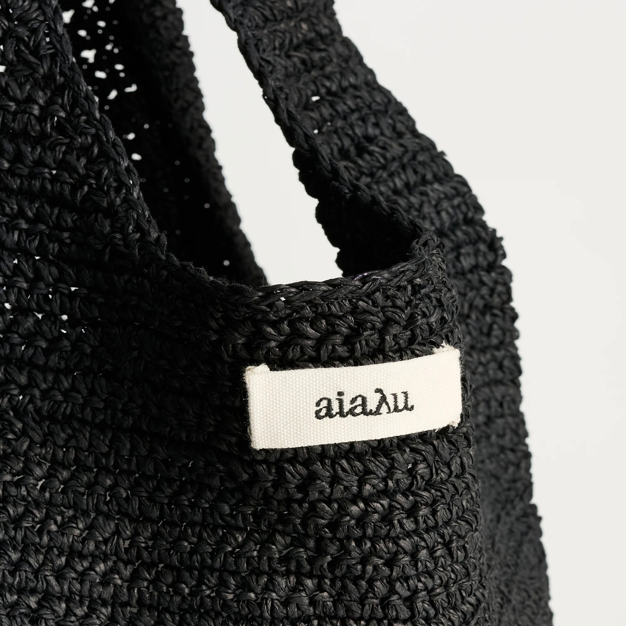 Sophia Straw Bag Medium, Black
