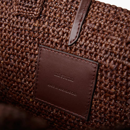 The Charlotte Raffia Bag Small, Chestnut Brown