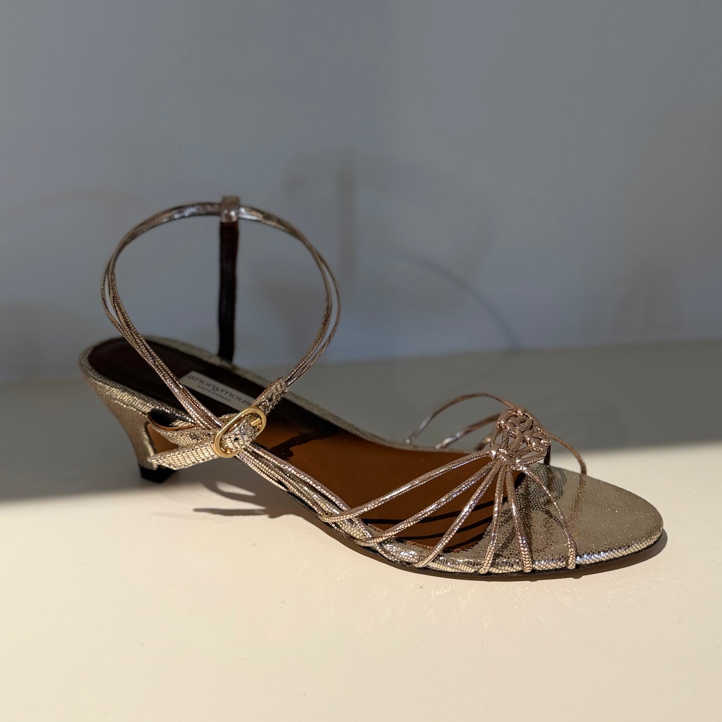 Savannah 40 Lizard Metallic Goat, Vintage Champagne