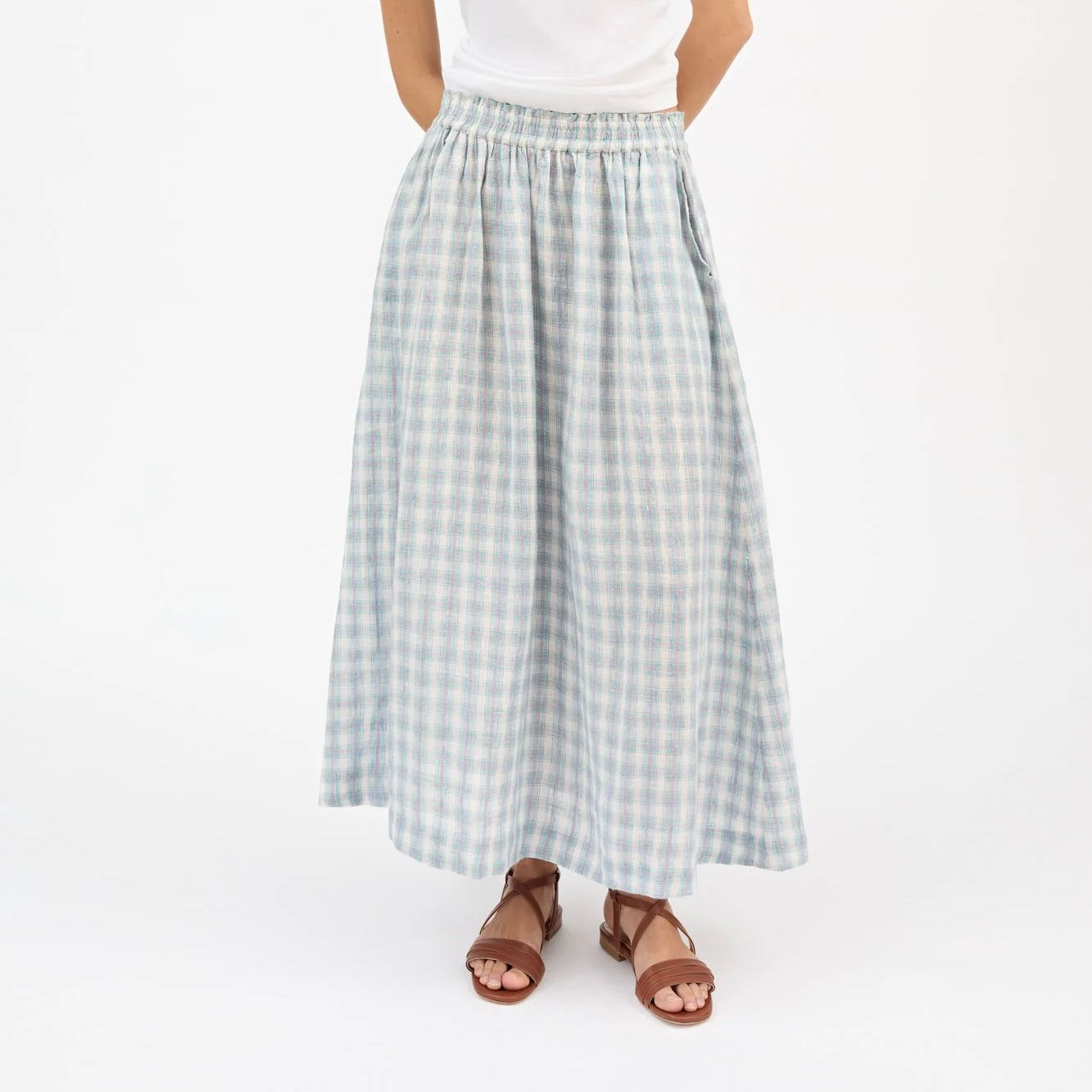 Dagny Skirt, Purple/Blue Check