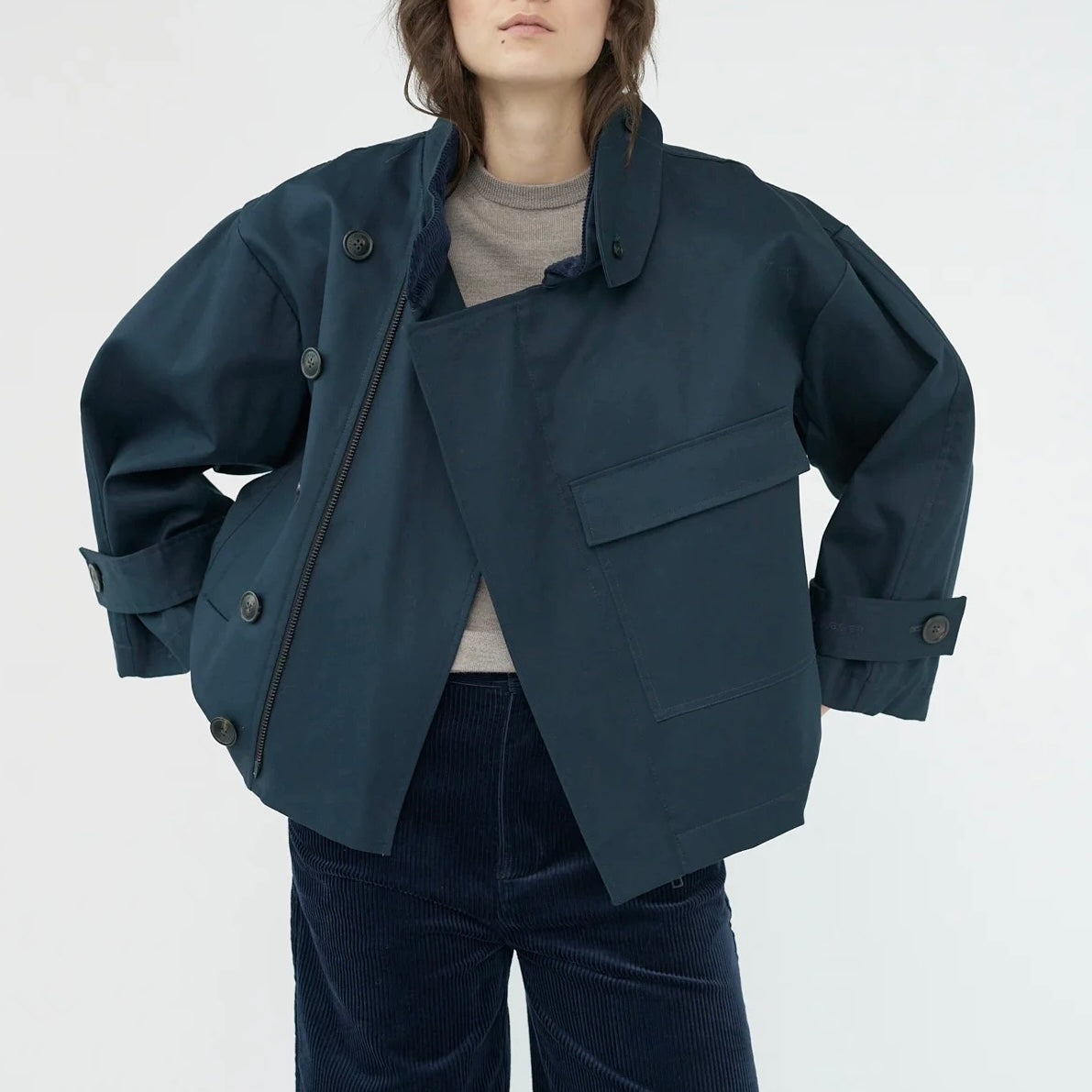 Water Resistant Trench Jacket, Navy
