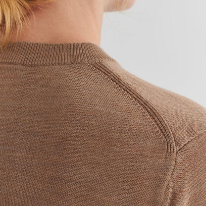 Wool Cardigan, Camel Melange