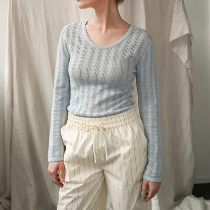 Nellie LS Blouse, Light Blue
