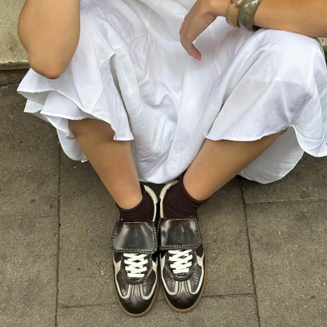 Tb. 490 Club Brushed Leather Sneakers, Dark Brown