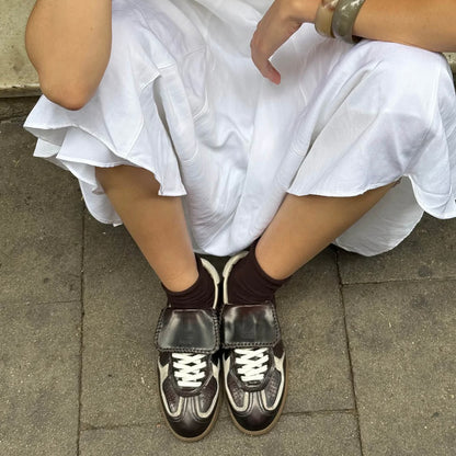 Tb. 490 Club Brushed Leather Sneakers, Dark Brown