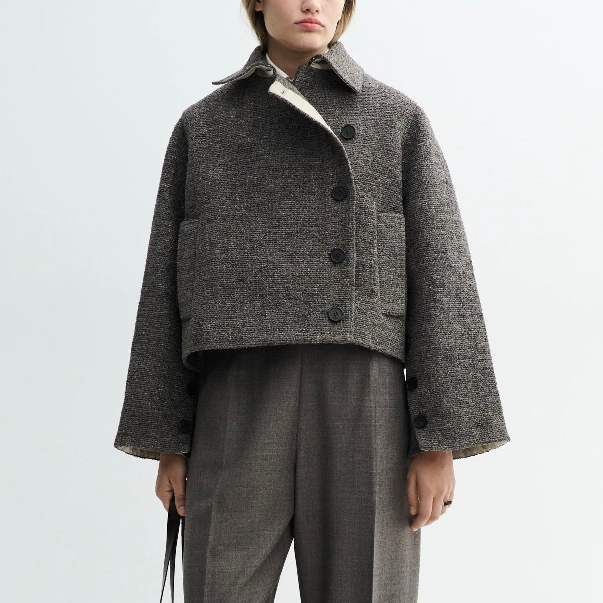 Clarissa Structure Blend Jacket, Mink Melange