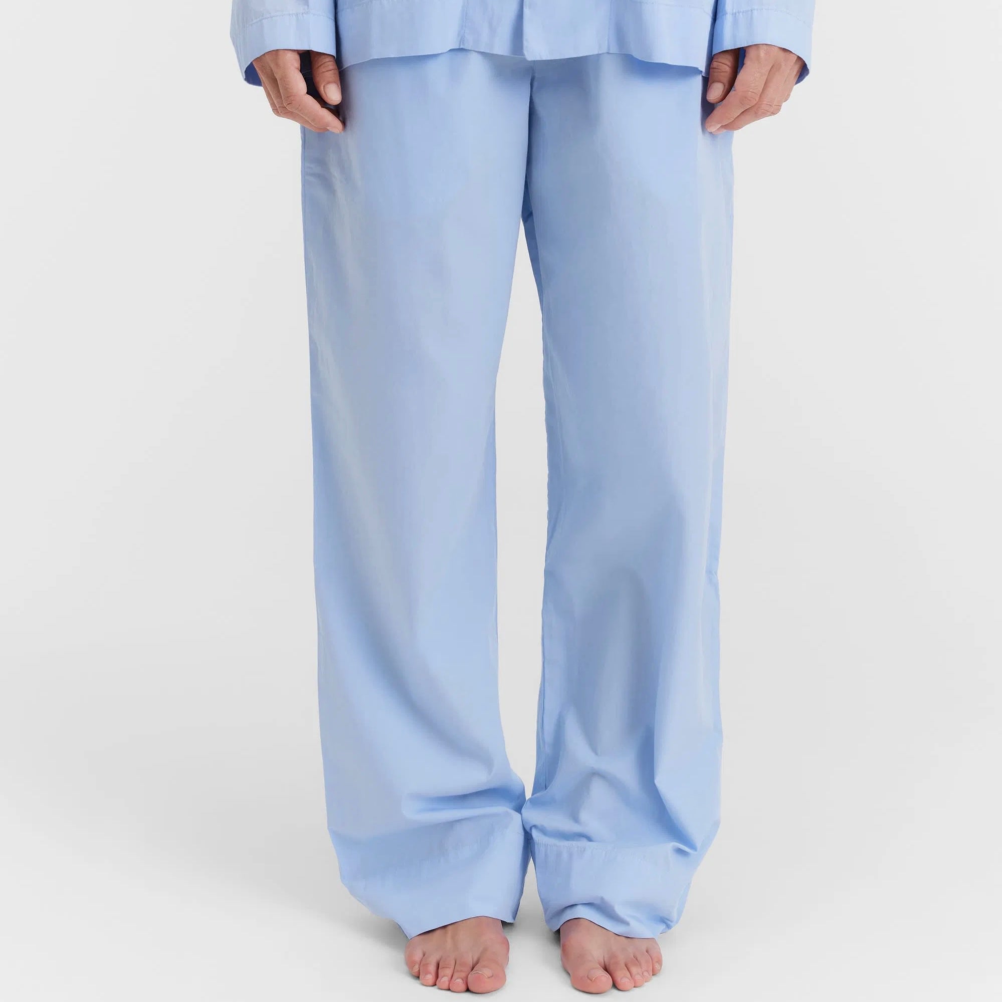 Poplin Pyjamas Pants, Shirt Blue