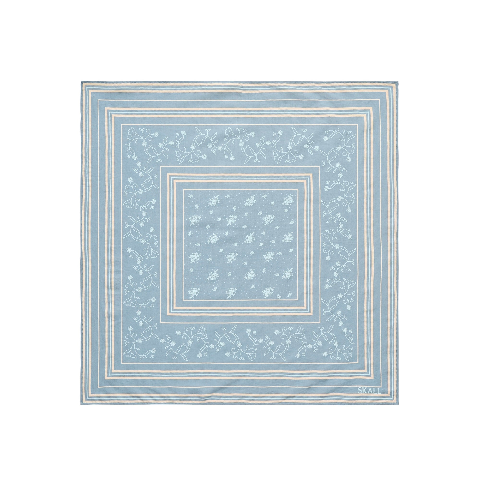 Skall Classic Scarf, Stormblue/Beige (55x55 cm)