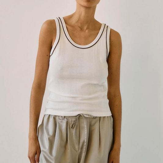 Waves Tank Top, Hvid