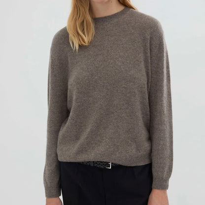 Women's Oversized Cashmere Roundneck, Truffle