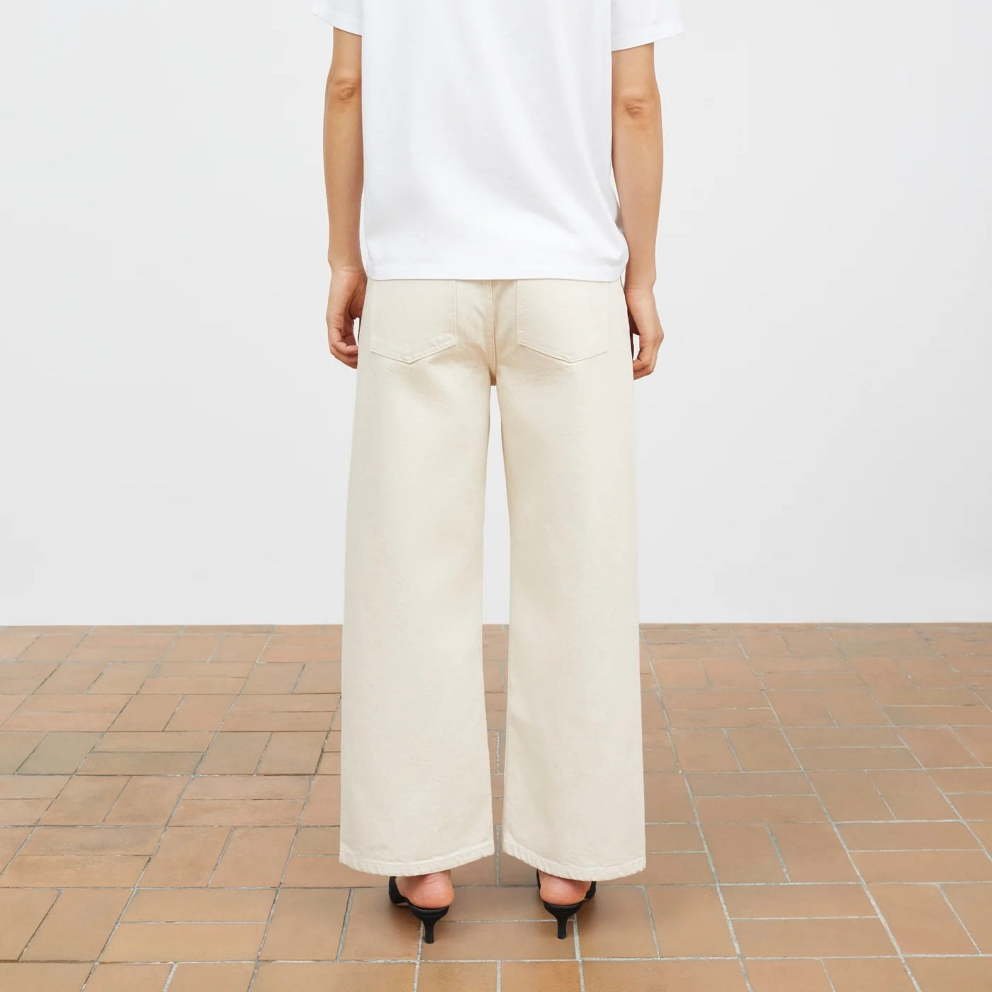 Taylor Cropped Jeans, Ecru