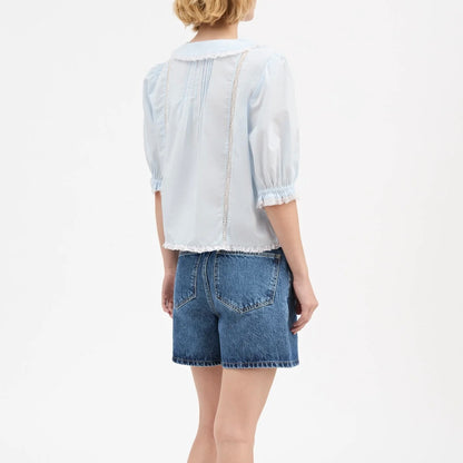 Magnolia Short Sleeve Blouse, Light Blue