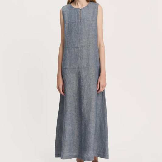 Martha Dress Linen, Night Sky