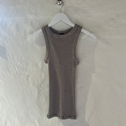 Bomuld Americana Rib Top, Beige 7165