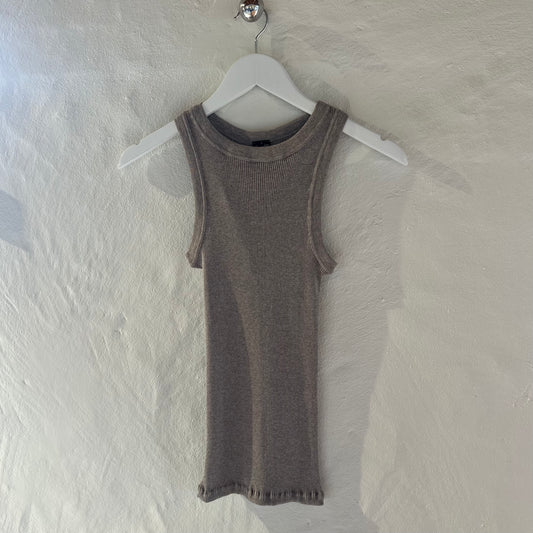 Bomuld Americana Rib Top, Beige 7165
