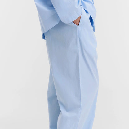 Poplin Pyjamas Pants, Shirt Blue