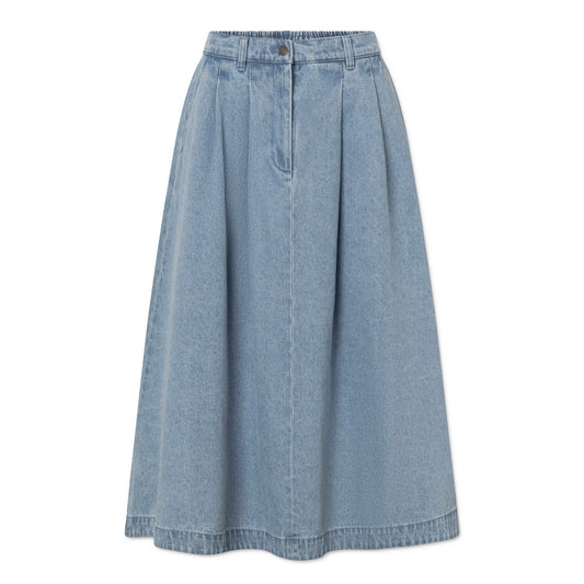 Pen Denim Nederdel, Light Denim