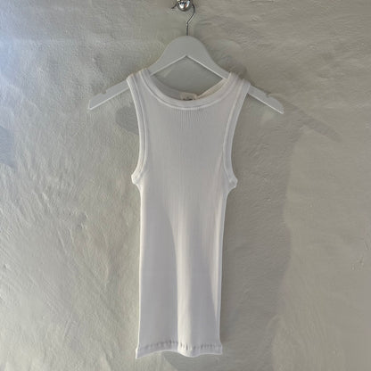 Bomuld Americana Rib Top, Hvid 7165