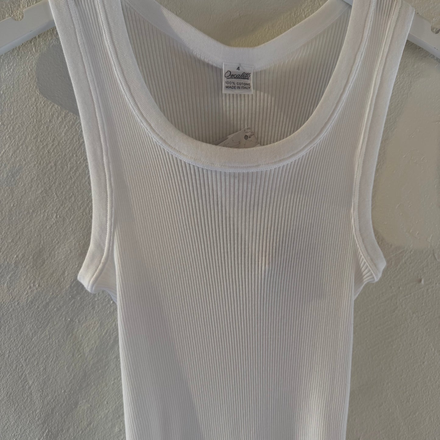 Bomuld Tank Rib Top, Hvid 7166