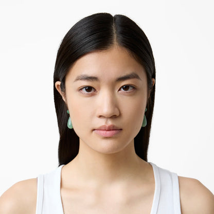 The Lola Earrings, Silver Green Averturine