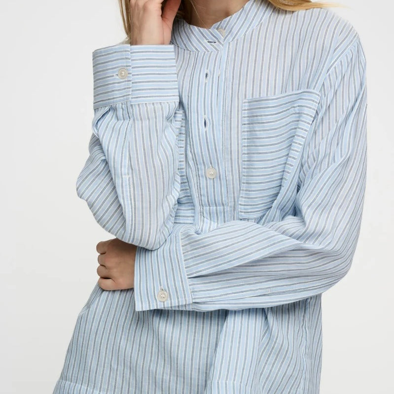 Ayla Shirt Stripe, Light Blue/Ecru